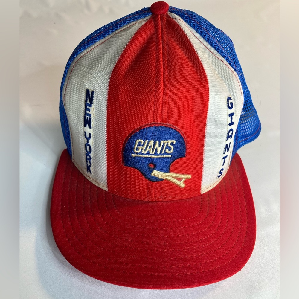 New York Giants NY AJD Lucky Stripes NFL Vintage 70s 80s Trucker Snapback Hat